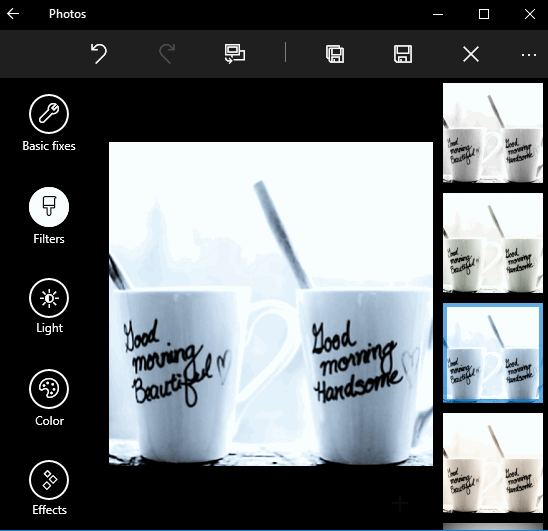 Windows 10 Photos app- interface
