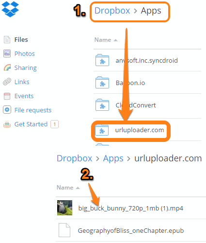 access urluploader folder to access uploaded files