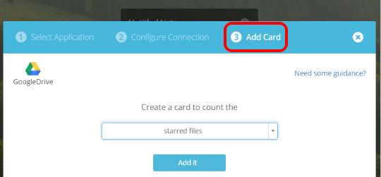 add a card for the connected service