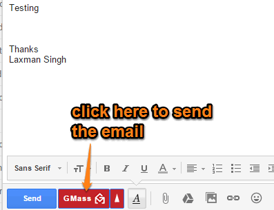 click GMass button to send the email