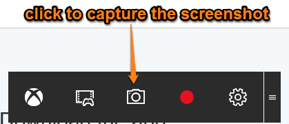 click camera icon to capture the screenshot