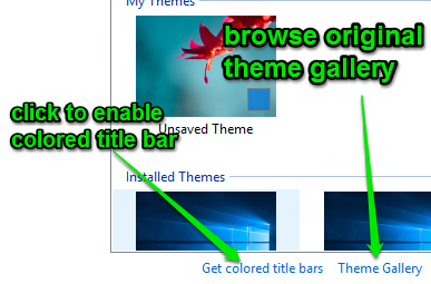 colored title bars