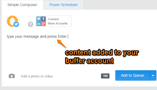 content added to Buffer