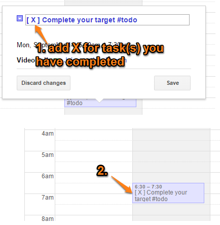mark tasks completed with X sign