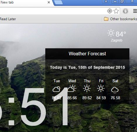 new tab weather forecast extensions chrome 2