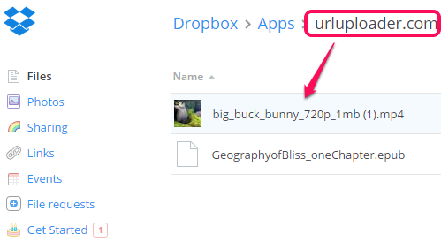 online files uploaded directly to Dropbox