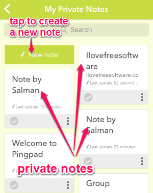 private notes
