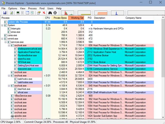 process explorer software windows 10 1