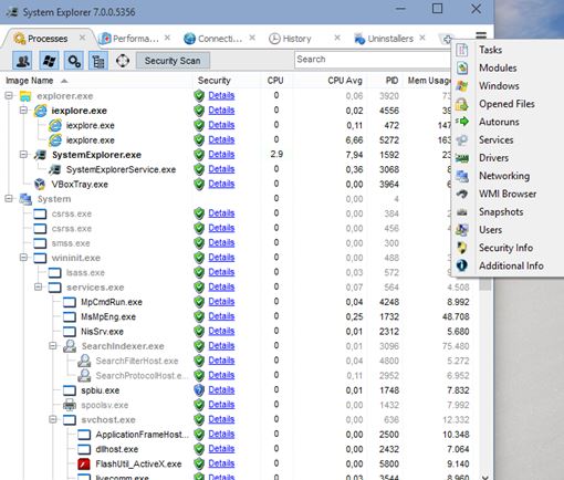 process explorer software windows 10 3