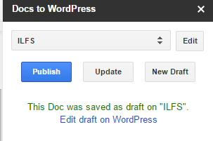 publish Google Docs to WordPress