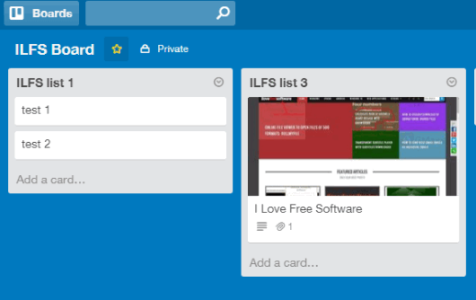 screenshot posted to my Trello account
