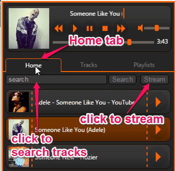 search and stream