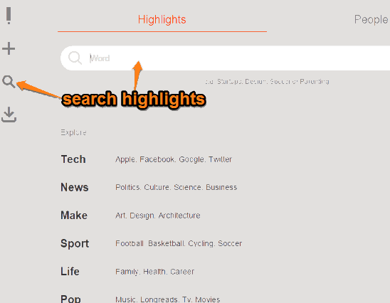 search highlights and people