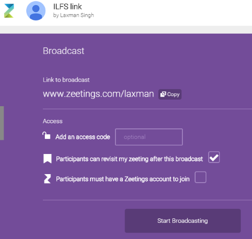 set broadcast options