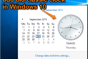 set old classic clock in Windows 10