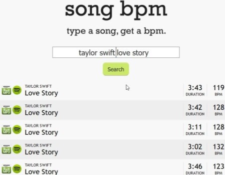 song bpm search