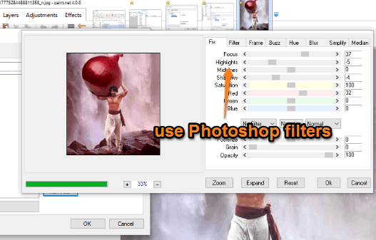 start using Photoshop filters