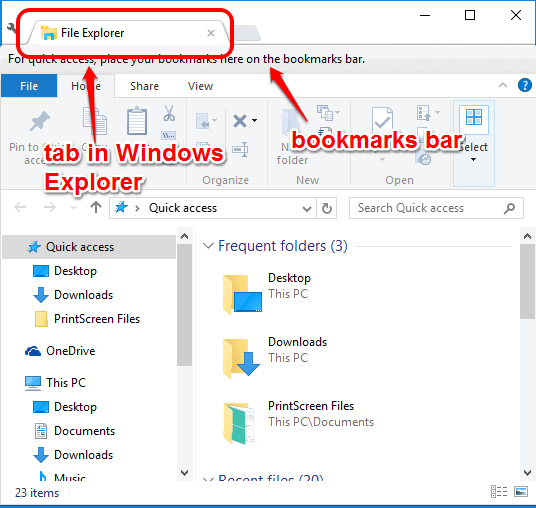 tab added in Windows Explorer