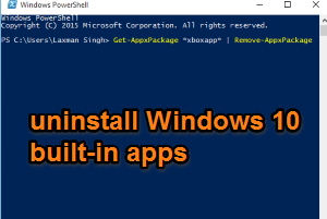 uninstall Windows 10 built-in apps