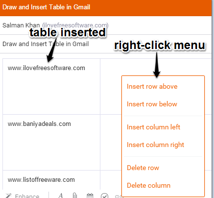 use right-click menu to insert or delete rows and columns
