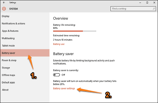 windows 10 advanced battery saver options