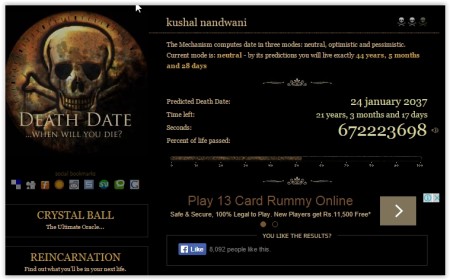 calculate death date online