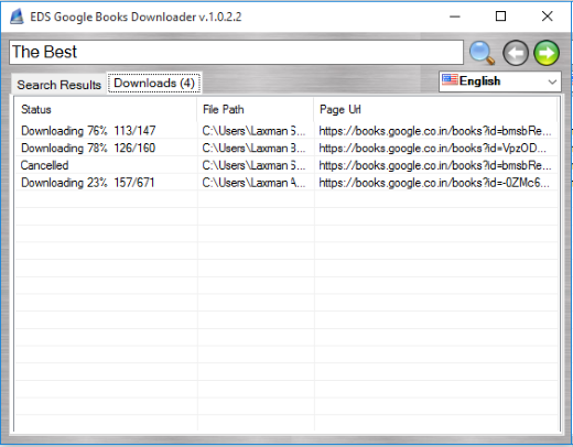 Downloads tab