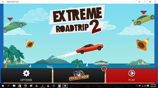 Extreme Road Trip 2 Main Screen