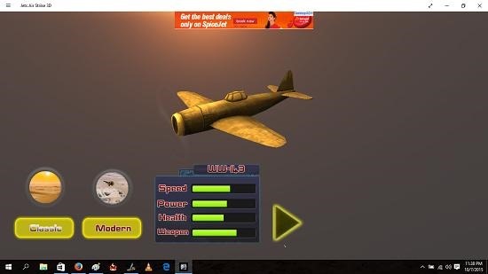 Jets Air Strike 3D select classic plane