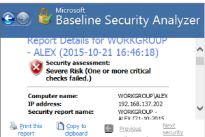 Microsoft Baseline Security Analyzer tool