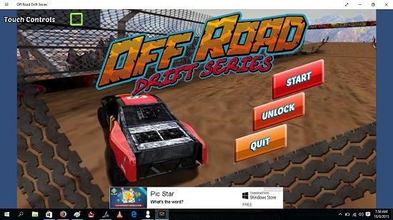 Off Road Drift Series Main Menu