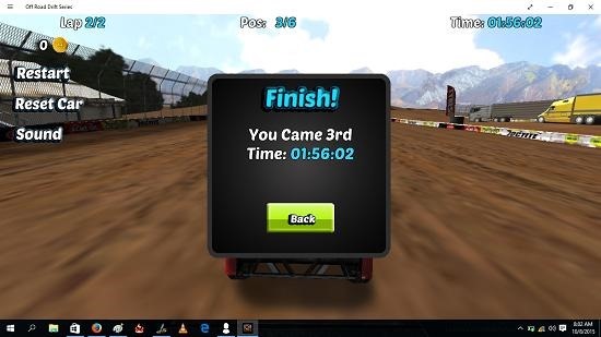 Off Road Drift Series game over
