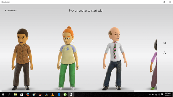 Xbox Avatars choose avatar