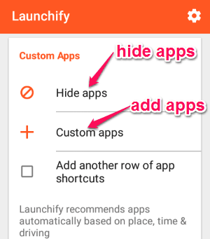 add hide apps