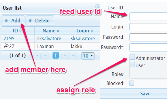 add user
