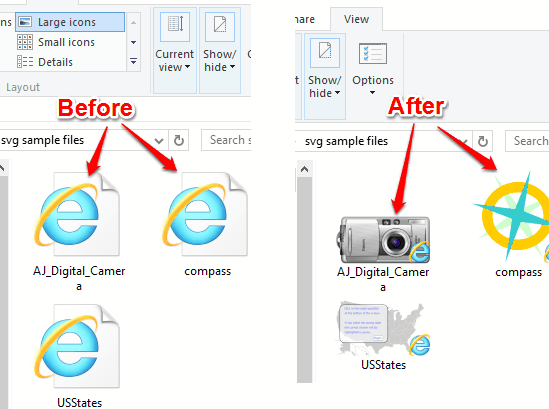 before and after comparison to preview SVG files