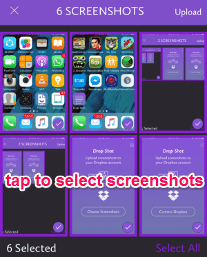 choose screenshots