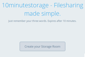 create 10 minutes storage space room to share files online