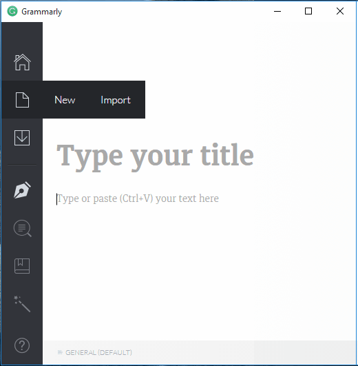 create or import a new document