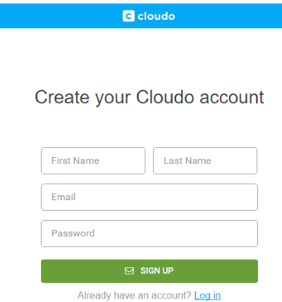 create your Cloudo account