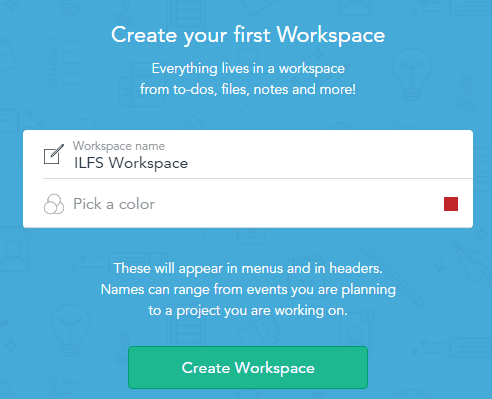 create your first workspace