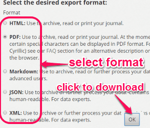 export entries
