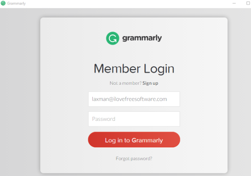 login to your Grammarly account