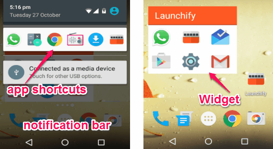 notification and widget