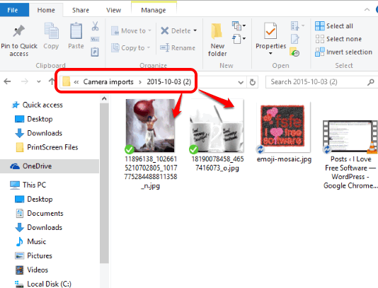 photos and videos saved to Camera imports folder in OneDrive