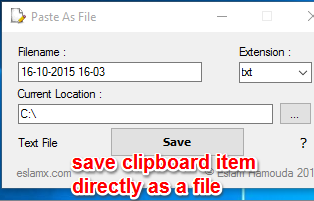 save clipboard item directly as a file
