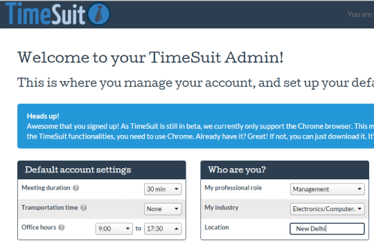 set default account settings and your informtion