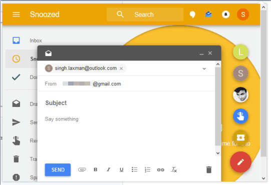 use Inbox in pop-up window