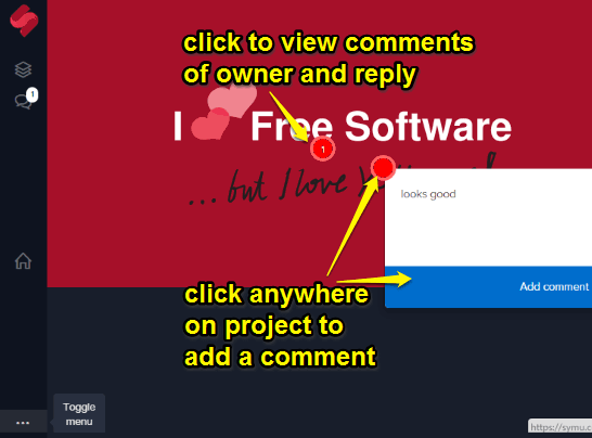 view and add comments on project
