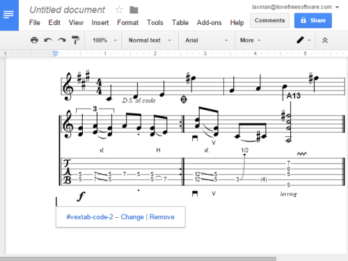 write and edit music in Google Docs